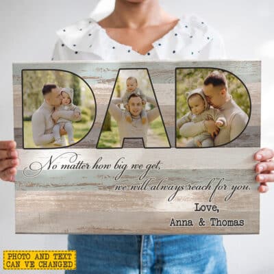 Personalized DAD Custom Photo Canvas Gift - Custom Title MOM MAMA DADDY MOMMY GRANDMA GRANDPA Canvas Gifts