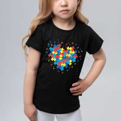Alternative view of Love Heart Graphic Autism T-Shirt - Autism Awareness Tee