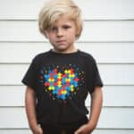 Love Heart Graphic Autism T-Shirt - Autism Awareness Tee