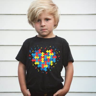 Love Heart Graphic Autism T-Shirt - Autism Awareness Tee