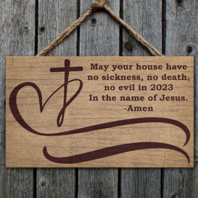 Alternative view of May Your House Have No Sickness No Death No Evil In 2023 Door Sign - In The Name Of Jesus Amen Doorsign
