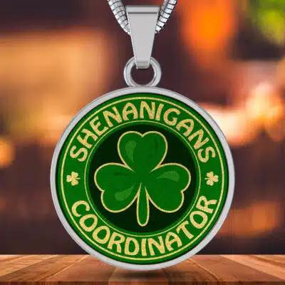 Shenanigans Coordinator Matching Teacher St Patricks Day Sterling Silver Necklaces & Pendants - Gold Necklace