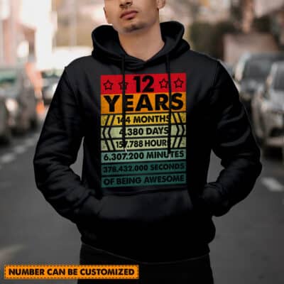 Alternative view of Personalized Years Months Of Being Awesome Birthday Gifts T-Shirt