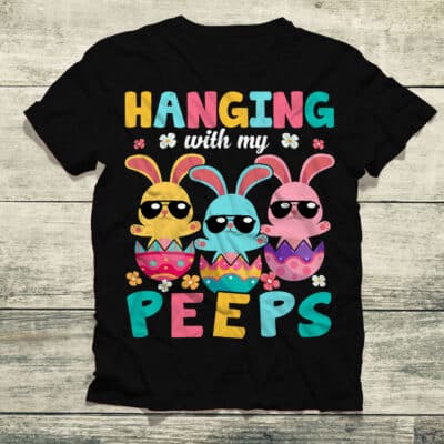 Alternative view of Easter Day Gifts Hanging With My Peep Colourful Bunny Kid Shirt Unisex T-Shirt - Happy Easter Day Shirt