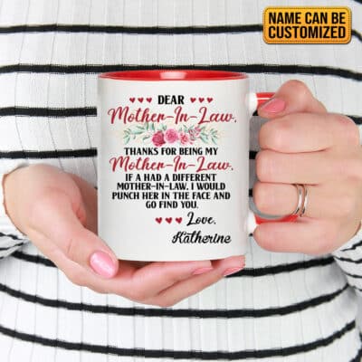 Alternative view of Dear Mother in Law Personalized Coffee Mug Cups Accent Mug - Mother in Law Gifts from Daughter in Law