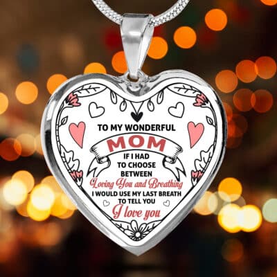 Alternative view of To My Wonderful Mom Love Heart Necklace Pendant Mom Gifts Mothers Day Gift