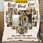 Best Dad Ever Personalized Photo Blanket - Fathers Day Gift - Custom Dad Gift, Custom Dad Throw Blanket, Dad Photo