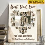 Best Dad Ever Personalized Photo Canvas Poster - Fathers Day Gift - Custom Dad Gift, Custom Love Dad Wall Art Decor
