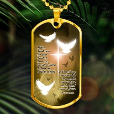 To Father Thank You for Your Hand of Favor On My Life Dog Tag - Father's Day Gift Necklace - Father Thank You Tag