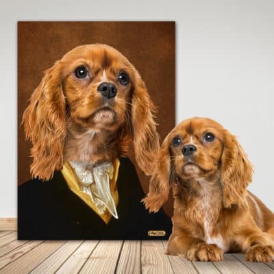 Alternative view of The Count - Custom Pet Drawing Canvas Poster - Personalized Pet Portrait Decor Wall Art