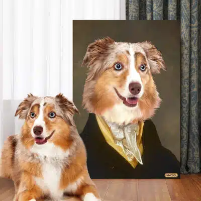 The Count - Custom Pet Drawing Canvas Poster - Personalized Pet Portrait Decor Wall Art