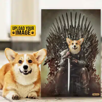 The Game Of Thrones - Custom Pet Drawing Canvas Poster - Personalized Pet Portrait Decor Wall Art