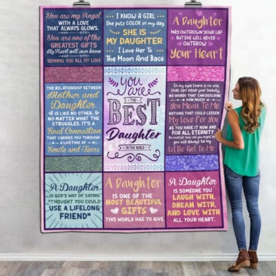 Alternative view of To My Daughter Blanket Gifts for Daughter from Mom - Throw Blankets Daughter Gifts from Dad Birthday Fleece Blanket Couch Sofa