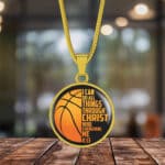 Christian Basketball I Can Do All Things Through Christ Philippians 4:13 Circle Necklace Jewelry