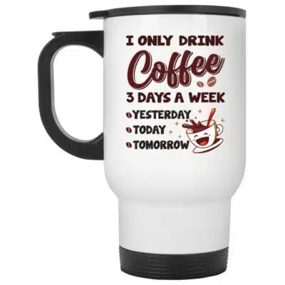 14 oz. White Travel Mug