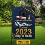 Personalized Graduation 2023 Yard Flag - Custom College Class of 2023 Grad Flag - Custom Graduation Flag