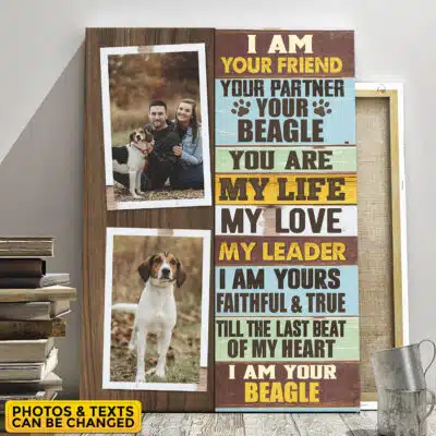 Personalized Dog Photo I'm Your Friend Your Partner Framed Canvas - Unframed Poster - Wall Art