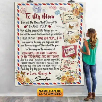 Alternative view of Personalized To My Mom For All The Time That I Forgot Thank You Mail Blanket - Gift for Mom from Son Daughter - Mothers Day Gifts