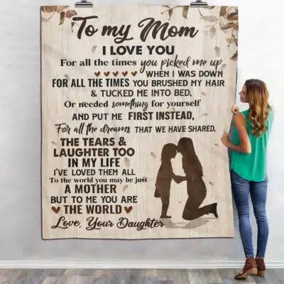 Alternative view of To My Mom Blanket I Love You For All The Times You Are The World Fleece Blanket - Blanket Gift From Daughter