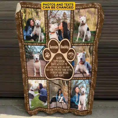 Alternative view of Personalized Dog Photo Blanket - Dog Dad Blanket with Photo - Dog Gifts