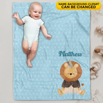 Baby Blanket for Girls Boys with Name - Custom Gift for Baby - Fleece Baby Custom Blanket