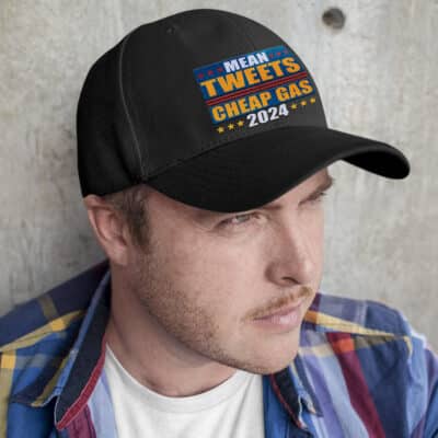 Mean Tweet Cheap Gas 2024 Twill Cap - High-Profile Snapback Hat