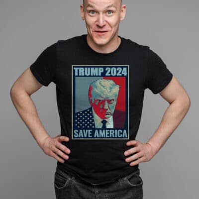 Alternative view of Trump Mug Shot 2024 Save America T-Shirt - President Vote 2024 Shirt