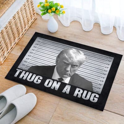 Alternative view of Thug On A Rug Funny Donald Trump Mug Shot House Doormat - Outdoor Indoor Doormat
