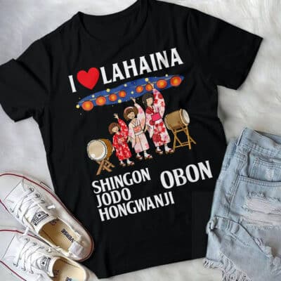 Alternative view of I Heart Lahaina Shingon Jodo Hongwanji Obon T-Shirt