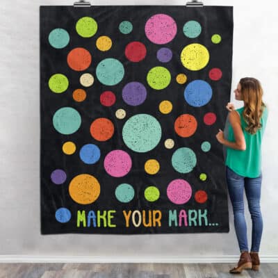 Make Mark Colorful Dots International Dot Day Fleece Blanket - Premium Blanket