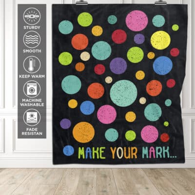 Alternative view of Make Mark Colorful Dots International Dot Day Fleece Blanket - Premium Blanket