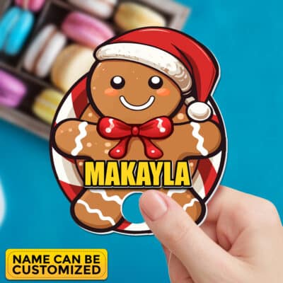 Christmas Theme Personalized Tumbler Name Tag - Custom Name Tumbler Tag