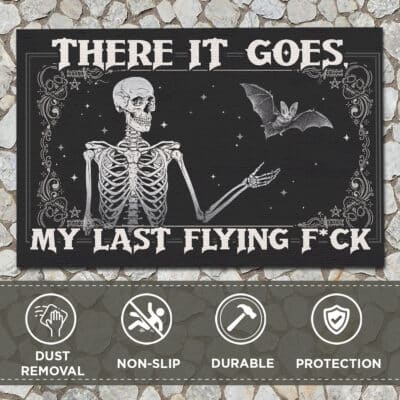Alternative view of There It Goes My Last Flying Fuck Funny Halloween House Doormat - Outdoor Indoor Doormat