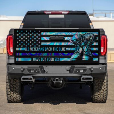 US Veteran Back The Blue I Have Got Your Six Truck Tailgate Decal Sticker Wrap - Vinyl Graphic Decal Bumper Sticker