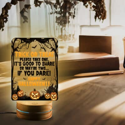 Alternative view of Trick Or Treat Please Take One It's Good To Share Or Maybe Two If You Dare 2D LED Light - Halloween Night Light Gifts