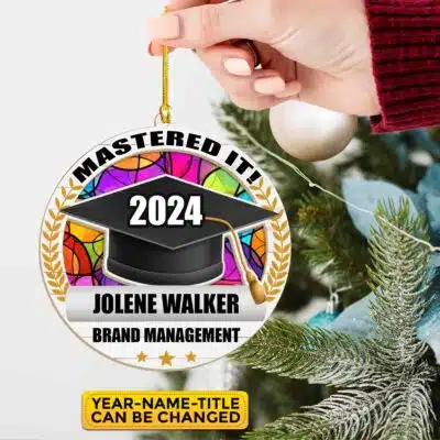 Personalized Mastered It 2023 2024 Graduation Suncatcher Ornament - Custom College Graduation Gifts
