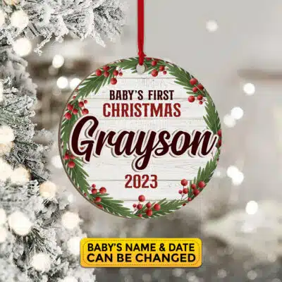 Baby's First Christmas Personalized Ornament | Baby Keepsake | Baby Shower Gift | Baby Name Sign | First Christmas Ornament 2023