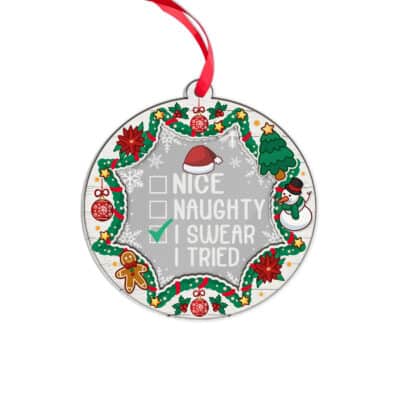 Transparent Acrylic & Wood Ornament