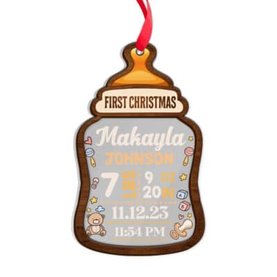 Transparent Acrylic & Wood Ornament