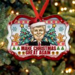 Make Christmas Great Again Funny Trump Santa Ugly Christmas Benelux Shaped Christmas Ornament Keepsake