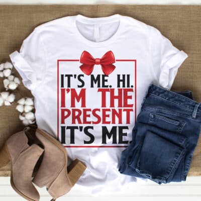 It's Me Hi I'm The Present It's Me T-Shirt - Valentine Funny Shirt For Couple Him Her