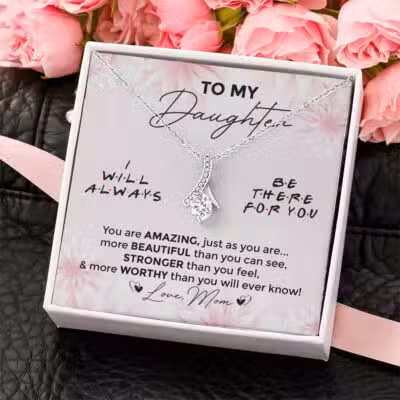 To My Daughter You Are Amazing I'll Always Be There Pendant Necklace - Inspirational Strength Gift, Daughter Necklace
