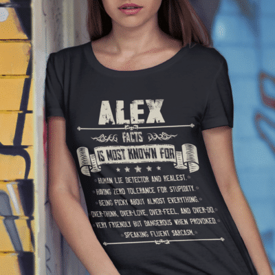 Alternative view of Personalized Name Facts Is Most Known For T-Shirt - Custom Name Humor Saying Shirt