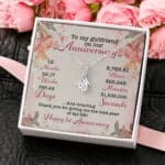 To My Girlfriend On Our Anniversary Thank You For Giving Me The Best Year Of My Life Necklace Message Card