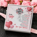 Happy Valentine's Day To My Wife Although I Am Not As Expressive Pendant Necklace Love Message Card