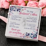 To My Husbands Mom Thank You For Everything Message Card Pendant Necklace – Jewelry Gift For Mother In Law