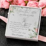 To My Beautiful Mom Now Mother Of The Bride Message Card Beauty Necklace - Mom Wedding Gifts From Daughter