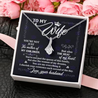 To My Wife You're Not Just the Mother of My Children Love Message Card Pendant Necklace
