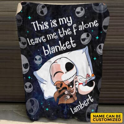 Alternative view of Personalized Name This is My Leave Me The F Alone Blanket Skellington Nightmare Christmas Blanket - Sofa Bed Blanket