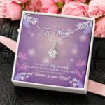 To Mom You Are The Only Person Who Carries Me For 9 Months Love Message Card Pendant Necklace